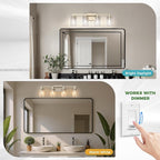 DORESshop 4-Light Vanity Light Fixtures, Nickel Bathroom Light Fixtures Over - Image 3