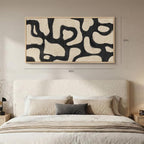 Framed Abstract Neutral Horizontal Wall Art Bedroom, Large Abstract Canvas - Image 8