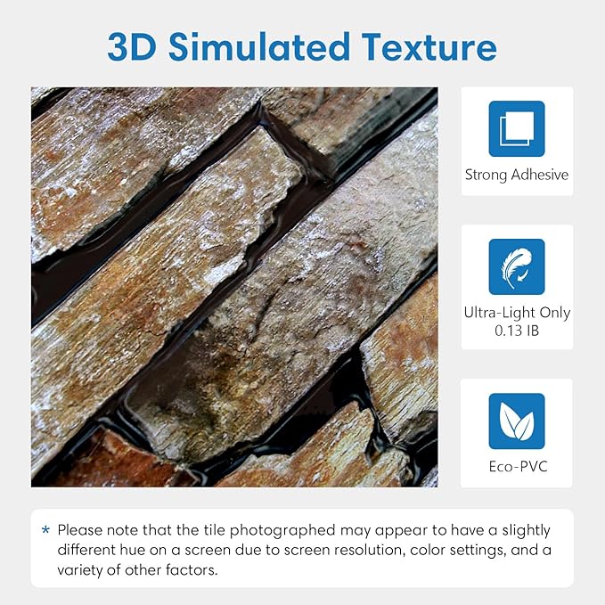 COMSTICKC 3D Faux Stone Wall Panel Peel and Stick Wall Sticker, Ultra-Light - Image 4