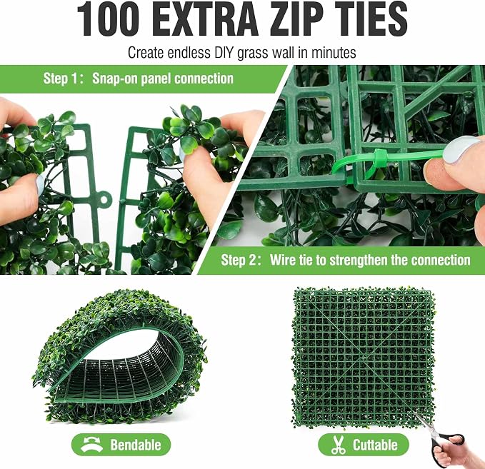 KASZOO 12 Pack 20"x20" Grass Wall Panels - Image 4
