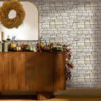 COMSTICKC 3D Faux Stone Wall Sticker Peel and Stick Wall Covering, DIY - Image 2