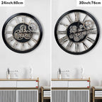 The B-Style Large Real Moving Gears Wall Clock 30 inch Rustic Retro Industrial - Image 2