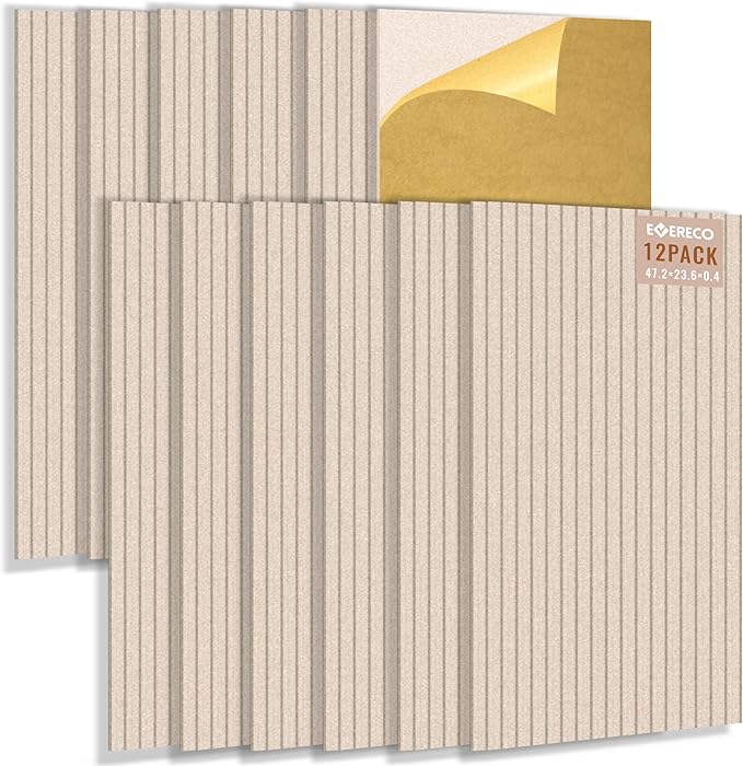 EVERECO 12 Pack Large Acoustic Panels, 47.2×23.6×0.4 inches, Soundproof Panels by Unknown
