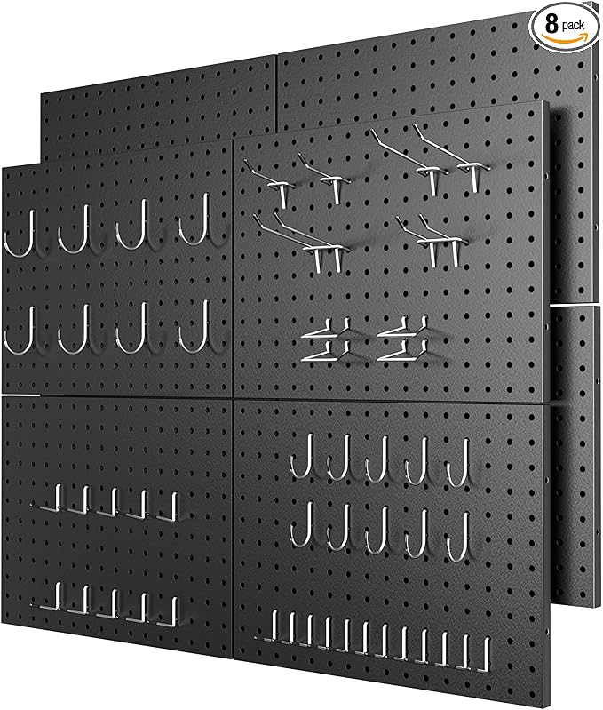 Peg Board 8 Pack Metal Pegboard Panels by Unknown