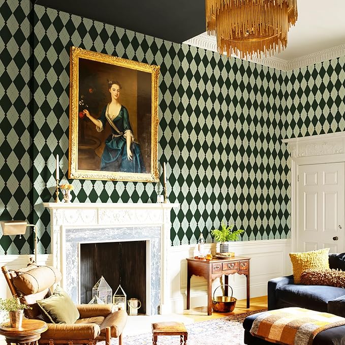 Simon&Siff Retro Peel and Stick Wallpaper Black and Green Wallpaper Vintage - Image 8