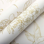 Froluya Cream White and Gold Floral Wallpaper Peel and Stick Wallpaper - Image 5