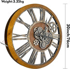 The B-Style Large Real Moving Gears Wall Clock 30 inch Rustic Retro Industrial - Image 4