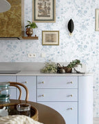 Ismoon Blue Wallpaper Peel and Stick Floral Vintage Stick on Wall Paper French - Image 3