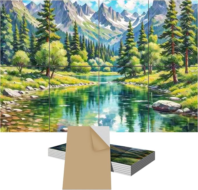 8 Pack Art Acoustic Panels, TEMGCUAM Self-Adhesive Sound Absorbing Wall Panels by Temgcuam