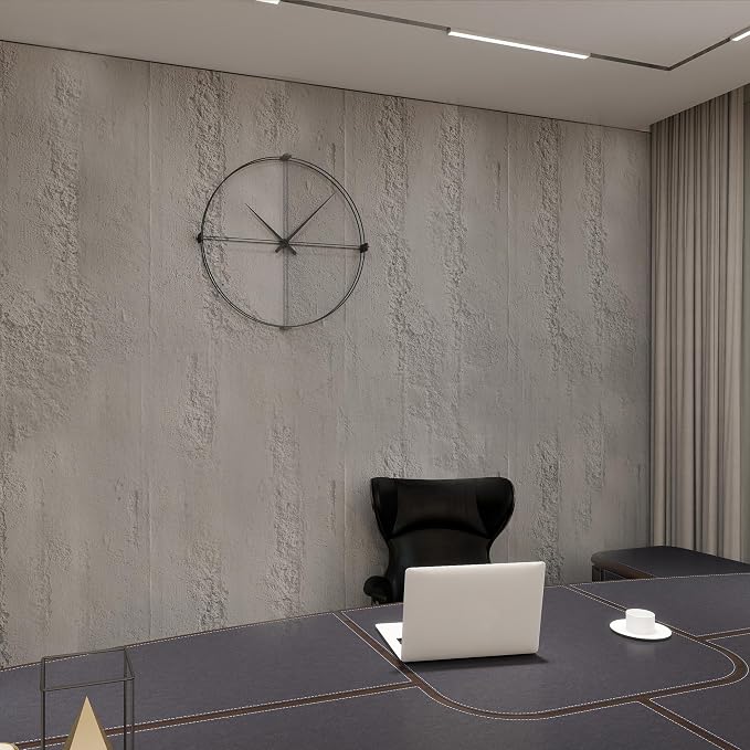 KASARO PU 3D Wall Panels Cement Texture, 4 Pieces Wainscoting Panel Accent - Image 5