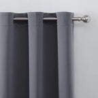 LEMOMO Blackout Curtains 66 x 95 inch/Grey Curtains Set of 2 Panels/Thermal - Image 7