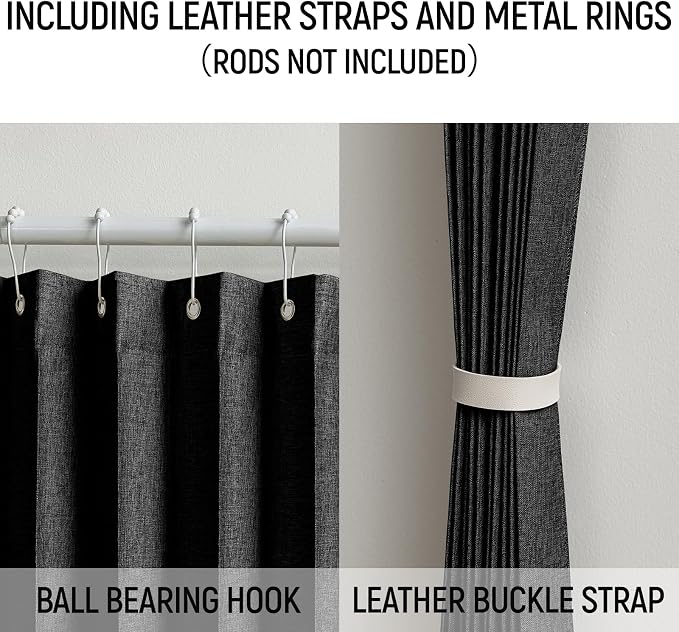 AJAZZ 100% Blackout Accordion Doors Interior Magnetic Door Curtain Folding - Image 6