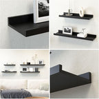 Boswillon 47.2 Inches Long Floating Shelves Wall Mounted, 2 Set Modern Wall - Image 4