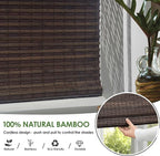 LazBlinds Cordless Bamboo Roman Shades, Privacy Blinds - Image 4