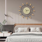 24 Inch Large Modern Wall Clock – Mid Century Sunburst Decorative Silent - Image 5
