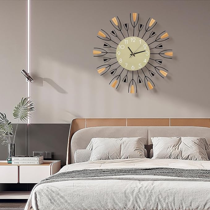 24 Inch Large Modern Wall Clock – Mid Century Sunburst Decorative Silent - Image 5