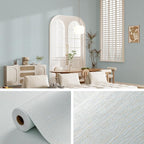 Grasscloth Peel and Stick Wallpaper 20.8"x394" Blue Thick Fabric Textured Linen - Image 5