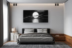 Cao Gen Decor Art S06450 Wall Art Canvas Sea White Full Moon in Night Picture - Image 3