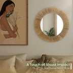 Chi An Home 24 Inch Natural Jute Mirror, Wall Mounted Round Mirror - Image 8
