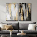 Large Framed Modern Abstract Wall Art Set of 2, Canvas Prints Paintings Artwork by Cuspin