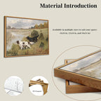 Floating Framed Vintage Hunting Dog Wall Art, Classic Countryside Landscape - Image 2