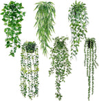 Sggvecsy Fake Hanging Plants 6 Pack Artificial Hanging Eucalyptus Plants Potted by Sggvecsy
