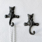 Rustic Cat-Shaped Decorative Wall Hook Rack Hangers - Image 6