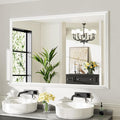 60x40 Inch White Bathroom Mirror by Briivuemodernmirrors