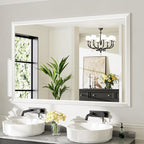 60x40 Inch White Bathroom Mirror by Briivuemodernmirrors