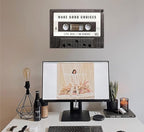 Inspirational Office Canvas Wall Art Picture Vintage Cassett Tape Prints Make - Image 6