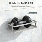 PUSDON 2-Pack Minimalist Shower Caddy Wall Mount, Open Frame Bathroom Shelf - Image 5