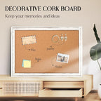 Large Cork Board, Big Bulletin Board White Framed Corkboard - Image 7