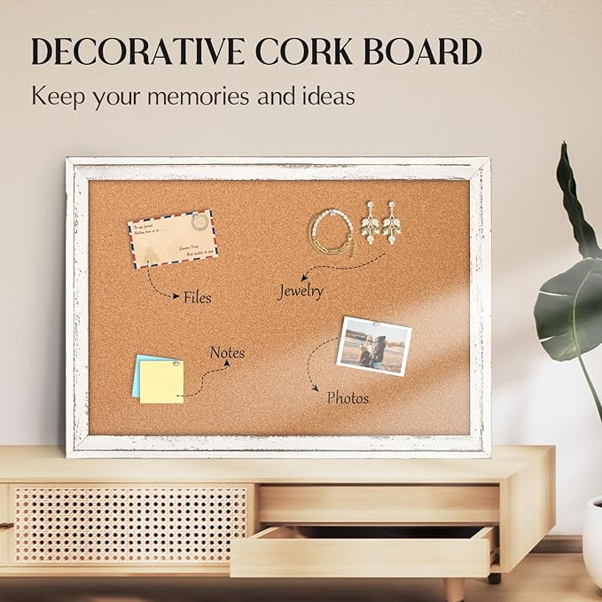 Cork Board Bulletin Board, Hanging Vision Board, Pin Board - Image 5