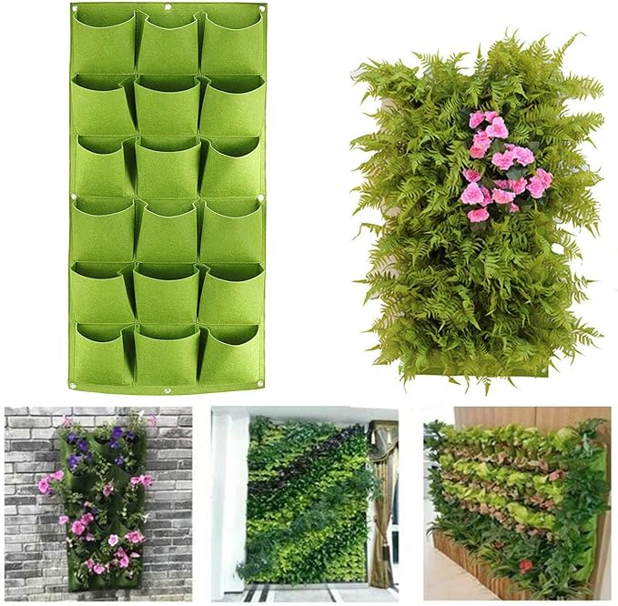 ZOENHOU 2 Pack Total 36 Roomy Pockets Green Vertical Garden Planter, - Image 7