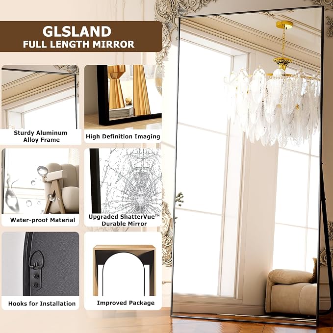 GLSLAND 77" x 38" Rectangular Full Length Mirror - Image 3