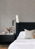 NuWallpaper Grey Grassweave Peel and Stick Wallpaper, Textured Removable - Image 2