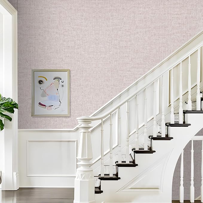 Beige Grasscloth Peel and Stick Wallpaper, Modern Textured Wallpaper 15.75inch - Image 7