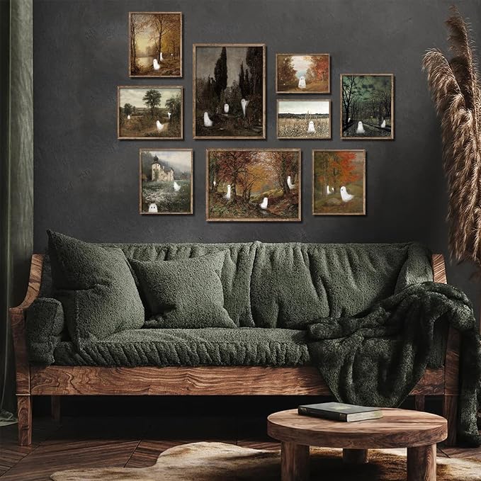 uniro Cute Ghost Decor Halloween Wall Art Prints, Vintage Ghost Pictures - Image 5