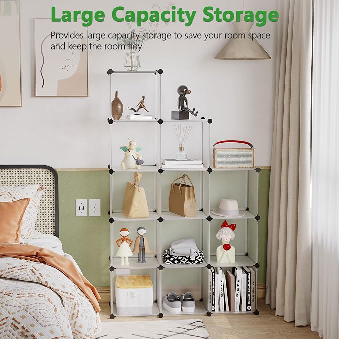 C&AHOME Cube Storage Organizer, 12-Cube Closet Cabinet Organizer, DIY Cube Shelf - Image 4