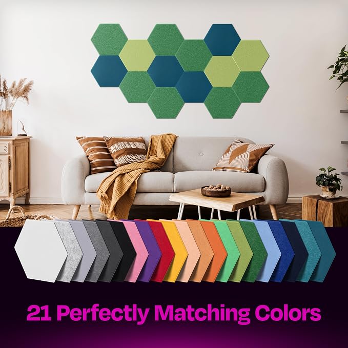 Acoustic Panels 12-Pack Soundproof Wall Panels 12"X10.4"X0.4" Sound Panels High - Image 5