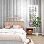 White Grey Wood Panels for Wall Slat Panel Self Adhesive Wood Slat 3D Wall - Image 6