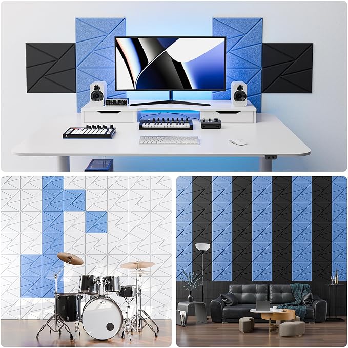 22 Pack Acoustic Panels with Self-Adhesive, Sound Panels High Density, - Image 4