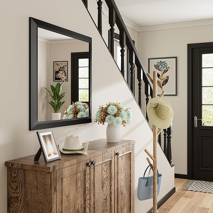 Briivue 28x36 Inch Black Bathroom Mirror - Image 9