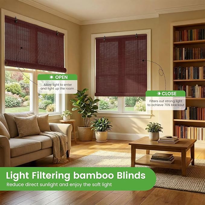 Bamboo Blinds Easy to Install Bamboo Shades - Image 3