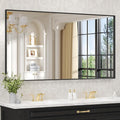 LOAAO Black Bathroom Mirror 55"X30" by LOAAO