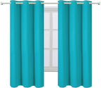 LEMOMO Teal/Turquoise Blackout Curtains/42 x 63 Inch Length Kids Curtains/Set - Image 2