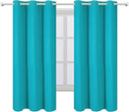 LEMOMO Teal Blackout Curtains 34 x 63 Inch Length/Set of 2 Curtain - Image 2