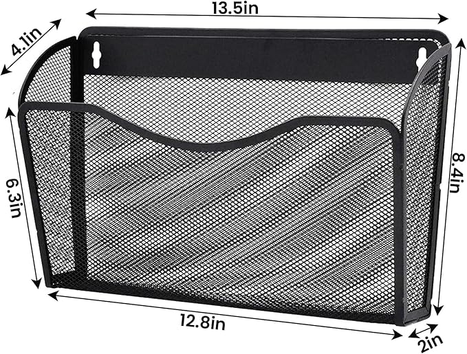 Gawerk 3 Pack Wall File Organizer, Mesh Wall File Pocket Mail Organizer Hanging - Image 2