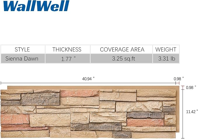 Faux Stone Wall Panels 2-Pack PU Stone Veneer Siding, Mortarless Faux Rock - Image 5