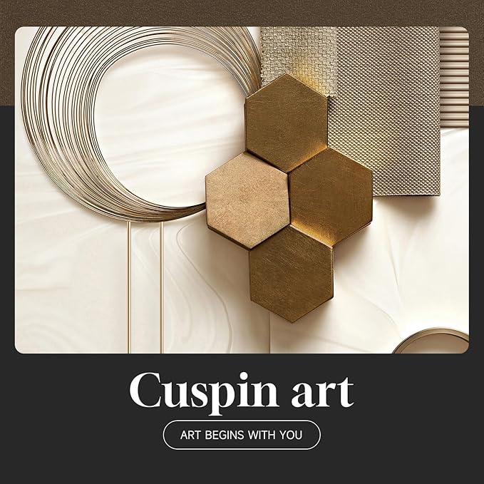 Large Framed Modern Luxury Gold Wall Art - Image 7
